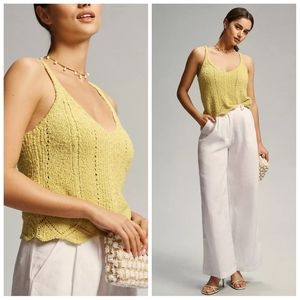 Anthropologie V-Neck Pointelle Sweater Tank